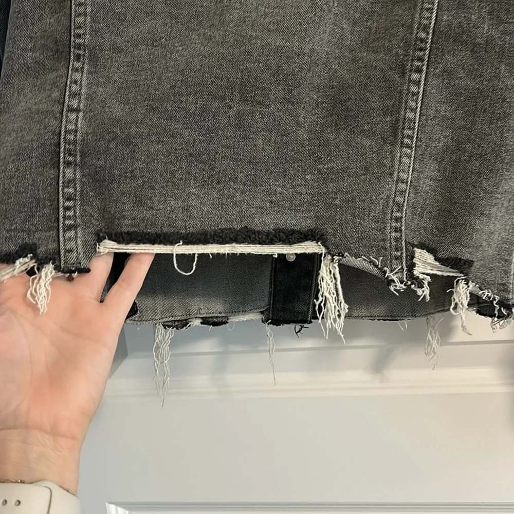 Vervet washed black distressed jean jacket - Picture 8 of 8